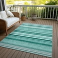 thumbnail image 6 of Addison Rugs Chantille Indoor/Outdoor Transitional Stripes Aqua Washable Rectangle Rug, 8' x 10', 6 of 6