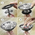 thumbnail image 3 of Elegante colador para fregadero de cocina, construcción de acero inoxidable que garantiza durabilidad y resistencia a la corrosión, drenaje rápido y suave, adecuado para la mayoría de fregaderos con, 3 of 5