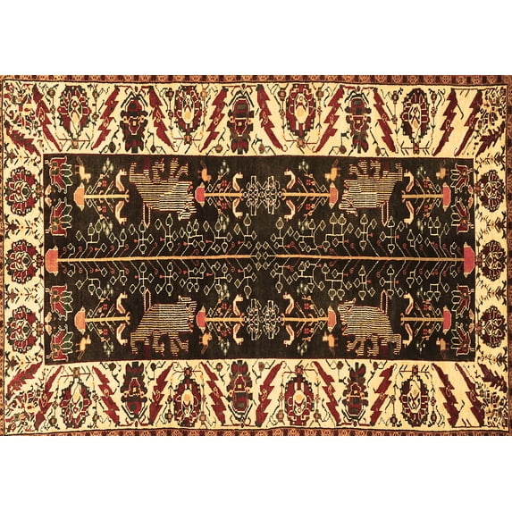Ahgly Company Indoor Rectangle Persian Brown Traditional Area Rugs, 4' x 6'
