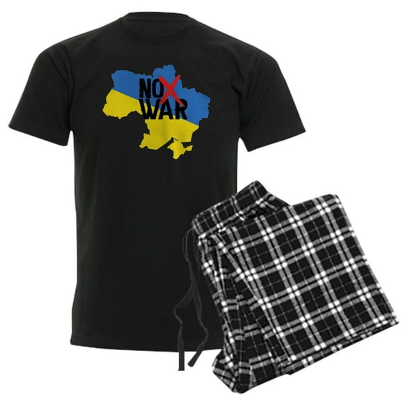 CafePress - Ukraine No War Pajamas - Men's Dark Loose Fit Cotton Pajama Set