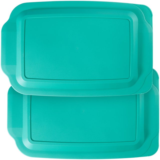 Tapa de contenedor MRX Solutions 9 x 13 turquesa, paquete de 2