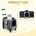 thumbnail image 5 of Naeqieo Pet Carrier with Wheels for Cat and Small Dog , Foldable Airline Approved Rolling Pet Carrier 17 lbs with Telescopic Handle, Gray, 5 of 8