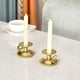 thumbnail image 4 of Portavelas de candelabro - Pequeños candelabros a granel, velas de metal más gruesas, juego para boda Navidad fiesta mesa centro decoración, 2 piezas, portavelas de taza de té de hierro, antiguo portá, 4 of 7
