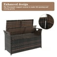 thumbnail image 5 of Seizeen Patio Storage Bench, Outdoor Wicker Deck Box, PE Rattan Patio Storage Furniture with All-Weather Zippered Cushion, Brown, 41.7inch, 5 of 11