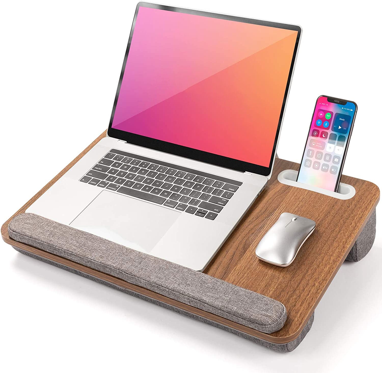 Myfurnideal Portable Laptop Lap Desk with Cushion & Wrist Rest Fits up ...