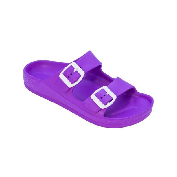 two buckle slide sandals