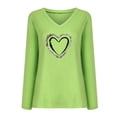 thumbnail image 4 of Pompotops Chandail T-Shirt pour Femme à Col en V Décontracté à Manches Longues avec Imprimé et Coutures « Love Sweater », 4 of 4