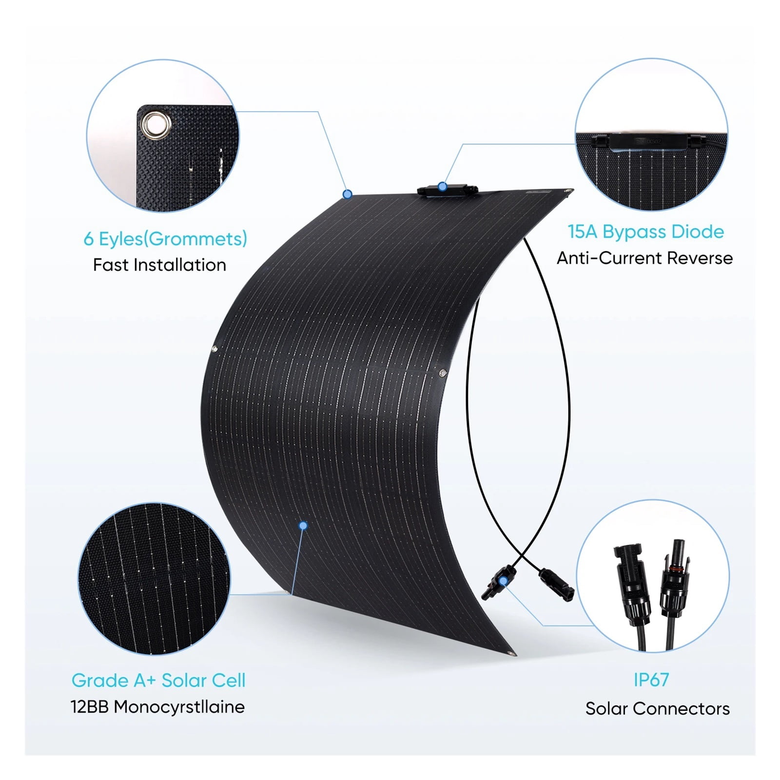 Single crystal solar panels Flexible Solar 330W 440W 220w 110W Single Crystal Battery 1000w 12V Charger For Outdoor Use Outdoor solar panel
