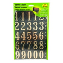 Hy-Ko 2-Inch Vinyl Black and Gold Self-Adhesive Number & Symbol Kit, 0-9 Included