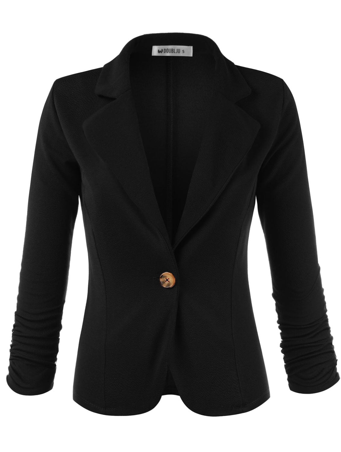 Women Single Button Tailored Blazer Long Sleeve Jacket