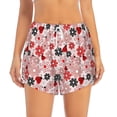 thumbnail image 2 of Honeii Cute ladybugs red print a double-layered women's running short, ideal for gym, tennis, and various activities, complete with a practical pocket-Medium, 2 of 7