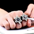 thumbnail image 2 of Retro Personality Fashion Domineering Six-pointed Star With Diamond Ring For Men, 2 of 6