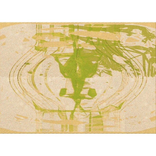 Ahgly Company Machine Washable Indoor Rectangle Transitional Sun Yellow Area Rugs, 7' x 10'