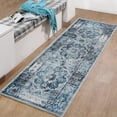 thumbnail image 2 of Luxee Designs Alexandria Bordered Pattern 2X6 Runner Rug for Entryway Indoor Boho Rugs - Gray/Sea Blue, 2 of 9