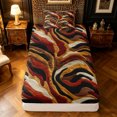 thumbnail image 5 of Manfei Bohemian Tiger Print Twin Sheets, Rustic Abstract Art Bedding, Brown, 3pcs, 1 Flat Sheet, 1 Fitted Sheet and 1 Pillowcase, 5 of 6