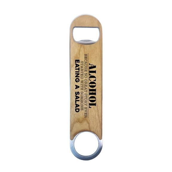 Torched Wood Speed Bottle Opener 7" x 1.5" x 0.25" (Salad) Default Title