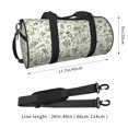 thumbnail image 4 of Xecao Green Rabbit print Round Travel Duffel Bag is a foldable gym bag with an inner pocket, perfect for travel sports, 4 of 8