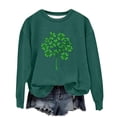 thumbnail image 4 of St Patrick Tops For Kids Crew Neck Long Sleeve Festival Print Sweatshirts Casual Loose Pullover Tops (12-13Years, Green-E), 4 of 5