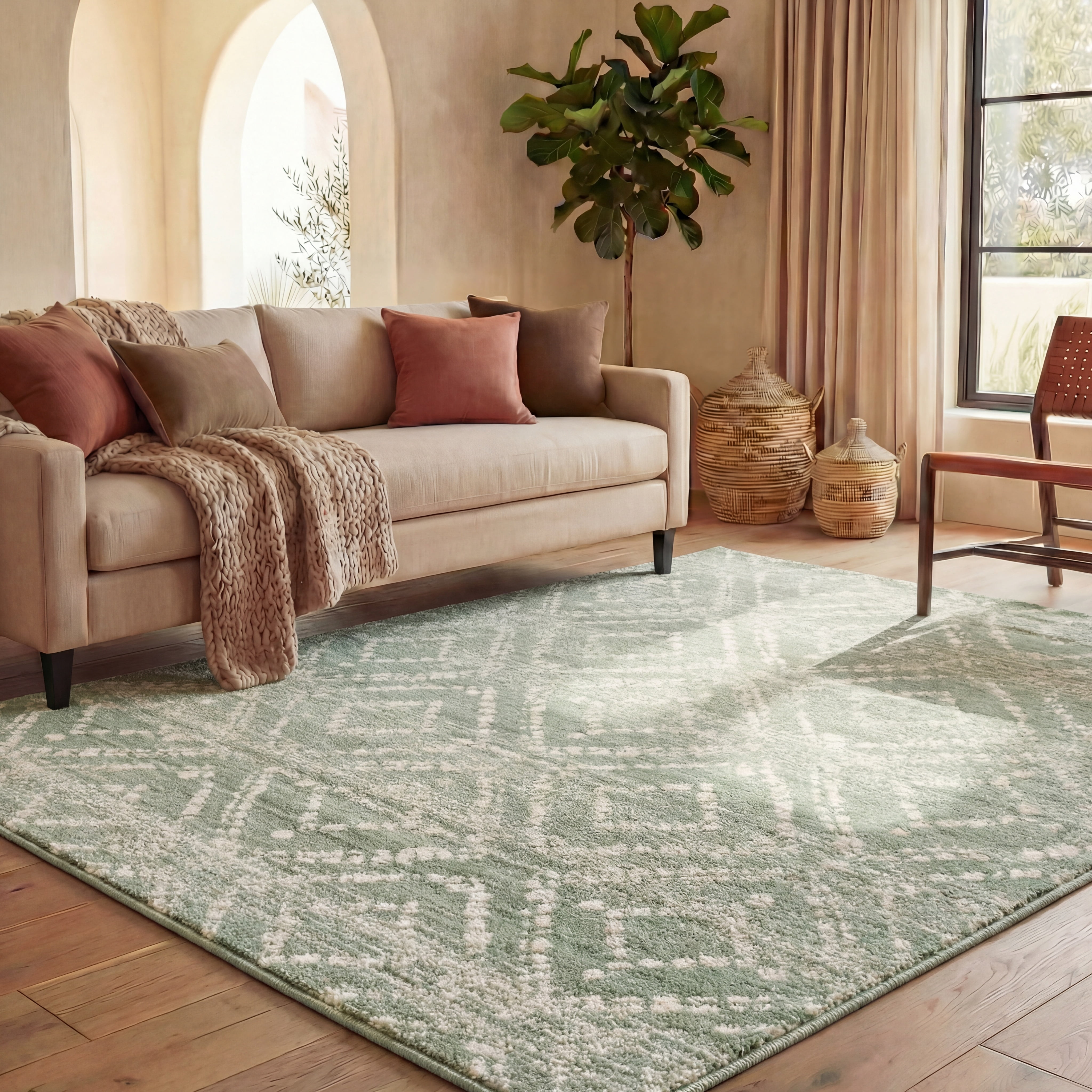 Safavieh Adirondack Lecia Geometric Area Rug, Green/Ivory, 10' x 14'