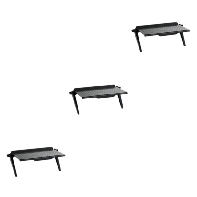 maskred Plastic TV Top Shelf Screen Storage Bracket Rack L 11.81x4.45 inch Black L 11.81x4.45 Inch 3Set