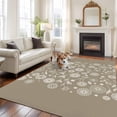 thumbnail image 2 of 5'x7' Area Rugs for Living Room Bedroom, Japanese Washable Rug Carpet Runner Indoor Outdoor, Grey Simple Traditional Flowers Leaves Pattern Non Slip Floor Mats Area Rug for Kitchen, Nursery, 2 of 8