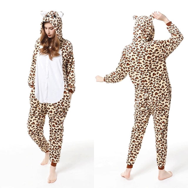 Pijamas de dibujos animados para niños y niñas, ropa de dormir de invierno, monos, monos, oso, leopardo, pingüino xuanjing unisex