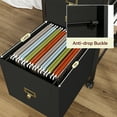 thumbnail image 4 of Vintage Color Mobile Filing Cabinet – 4 Black Fabric Drawers – Under Desk Storage with Wheels – Fits Letter/A4 Size – Compact Home Office File Organizer – Vintage color and black cloth, 4 of 8