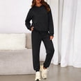 thumbnail image 5 of Dwellite Womens 2 Piece Lounge Sweatsuit Fall Fashion Matching Sweat Sets Oversized Fall Hoodies & Baggy Jogger Sweatpants Fashion 2026 Outfits Black XL, 5 of 5