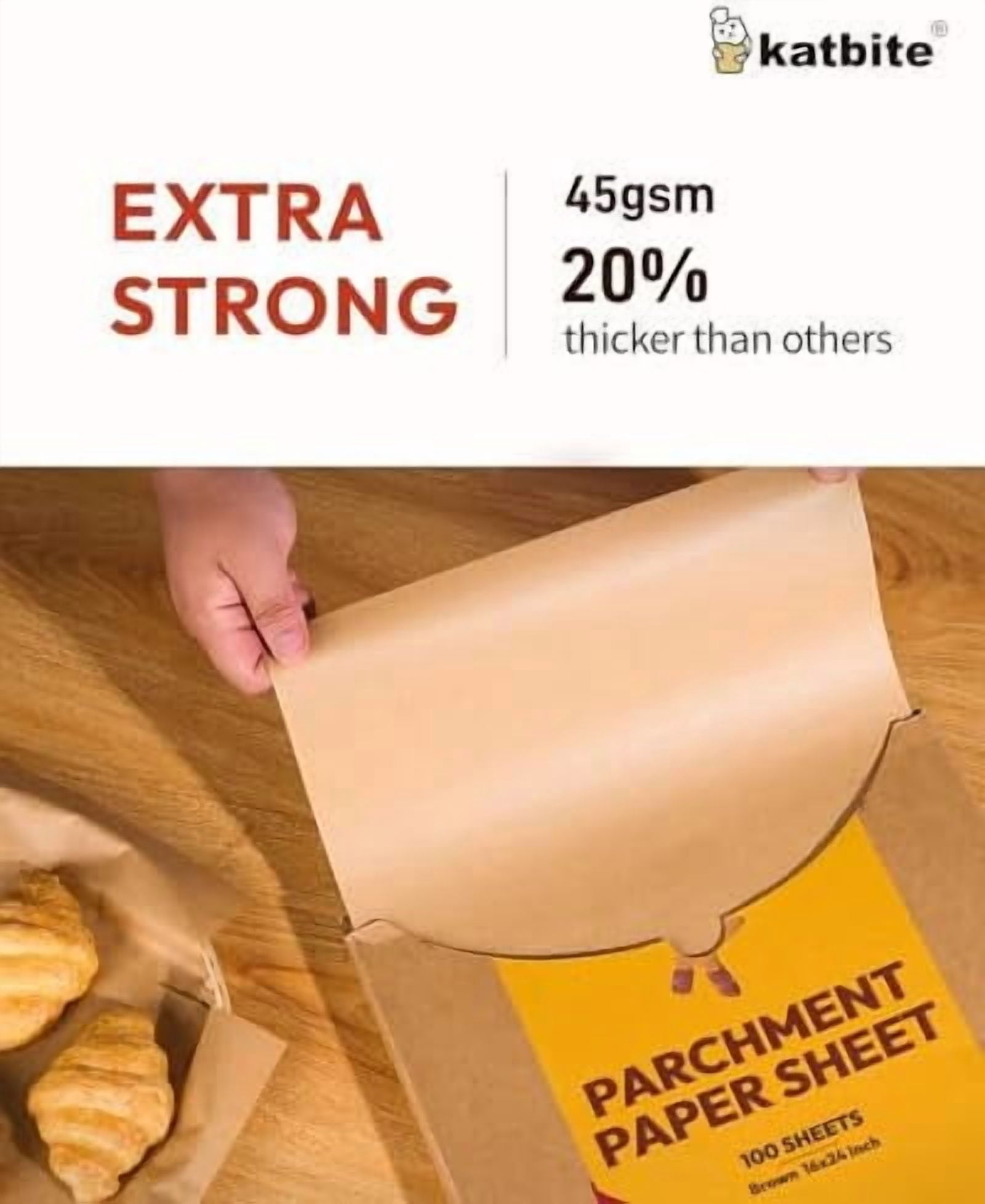 16x24 Inch Parchment Paper Sheets, 100Pcs Non-Stick Precut Baking Parchment, Unbleached Parchment Paper for Baking, Cooking, Grilling, Frying and Steaming, Full Sheet Baking Pan Liners