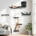 thumbnail image 2 of Cat Wall Shelves, Stable & Safe 4 in 1 Cat Walls Furniture Set, Wooden Kitten Climbing Wall with Scratching Post for 16 Inch Drywall - Green, 2 of 10