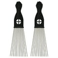 thumbnail image 1 of MasteelfCA 2pcs of One Set Steel Needle Comb Fan-shaped Comb Wide Tooth Comb Plastic Handle Hair Detangling Comb Hairdressing Rake Comb Slick Styling Hair Brush for Man Boy Home Salon Barber, 1 of 9