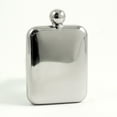 thumbnail image 2 of 6 ounce Stainless Steel Mirror Finish Flask with Rounded Corners Q-GM21594, 2 of 2