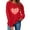 #246-Red, variant on YUNAFFT Valentine's Day Print Sweatshirt for Women Fashion Casual Round Neck Long Sleeve Soft Fleece Daily Wear Tops