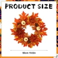 thumbnail image 3 of Halloween Fall Wreaths for Front Door - Maple Leaves Pumpkins - Fall Wreaths Artificial Wreath Decorations for Indoor Outdoor Thanksgiving Halloween Fall Decorations for Home, 3 of 9