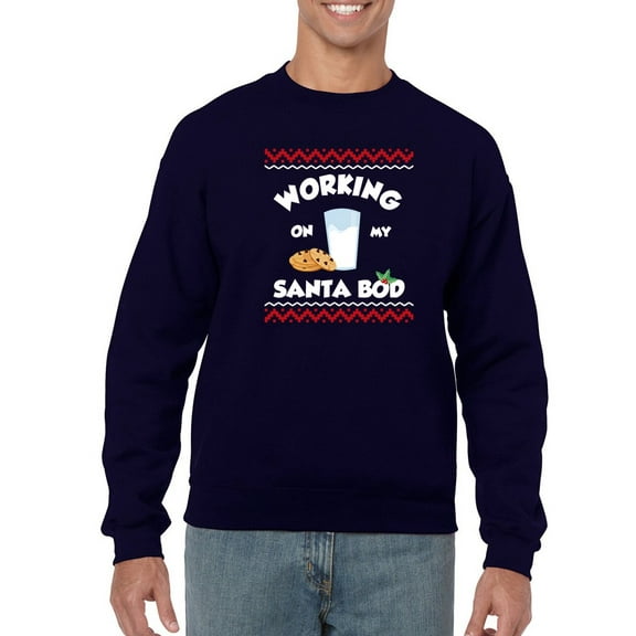 Working On My Santa Bod Men Sweatshirt, Male Large