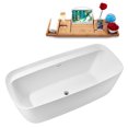 thumbnail image 6 of 67" Streamline G-52-229-BNK Soaking Glossy White Freestanding Tub and Tray With Internal Drain in Brushed Nickel, 6 of 17