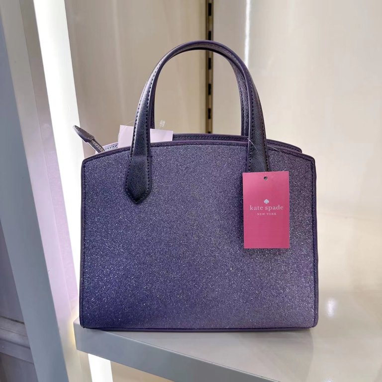 NWT Kate Spade Tinsel Tote Handbag Glitter Purple Grey