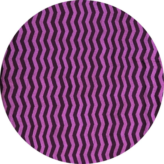 Ahgly Company Indoor Round Abstract Purple Modern Area Rugs, 6' Round