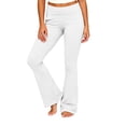 thumbnail image 2 of Karymi Linen&nbsp;Pants&nbsp;Women Fold Over High Waist Flared Yoga Pants, Solid Slim Fit Bootcut Casual Lounge Trousers with Side Pockets, Stretchy Workout Pants Wide Leg Pants Woman, 2 of 9