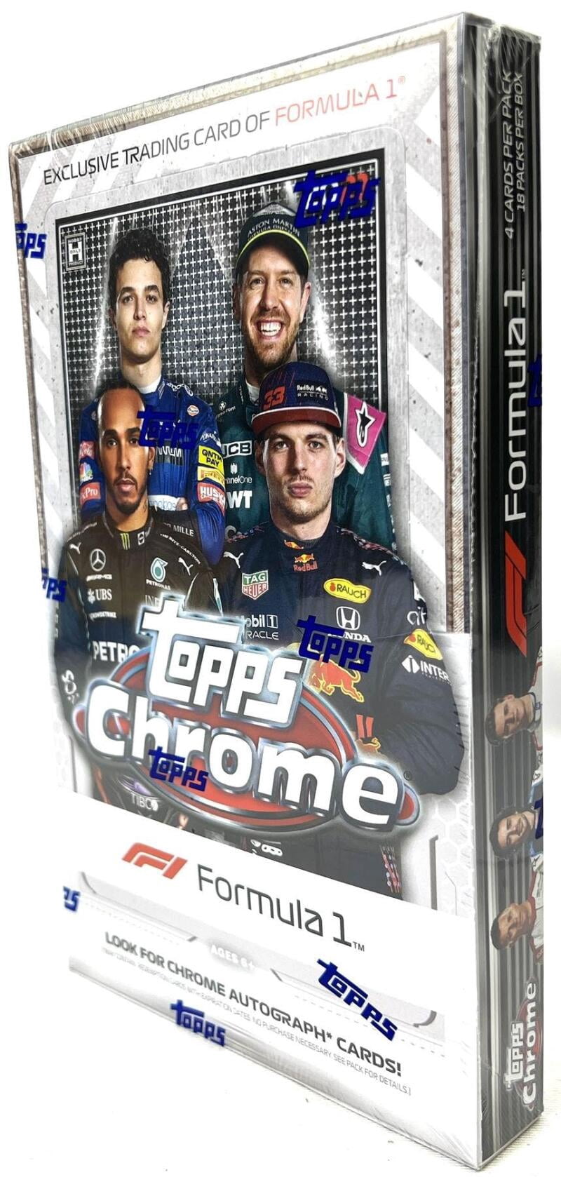 Topps, 2021 Topps Chrome Formula 1 Racing Hobby Box, 18 Packs