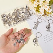 1 Box 20Pcs Cowboy Boot Keychain Pack Horseshoe Keychains Bulk 70mm Alloy Antique Silver Boots Key Chain for Western Party Wedding Christmas Favors Gifts Supplies Horse Lover Men Adults
