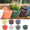thumbnail image 1 of Neinkie Hanging Flower Pots Resin Bucket Planter for Railing Fence Balcony Garden Home Decoration Flower Holders with Hooks, Durable Herb Pots Perfect for Fence, 1 of 7