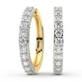 thumbnail image 2 of Boucle d'Oreille Créole en Diamant de Laboratoire / Boucles d'Oreilles Créoles Emerson de Forme Ronde Certifiées IGI de 2 Carats / Or Jaune 14K / Monture à Griffes Qualité FG-VS1-VS2 / Friendly Diamonds, 2 of 5
