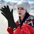 thumbnail image 3 of TRUBKH Thin Warm Gloves Warming Gloves Fingerless Work Gloves Fingerless Gloves for Women Thermal Gloves for Women Womens Warm Gloves Cotton Gloves Black One Size, 3 of 3