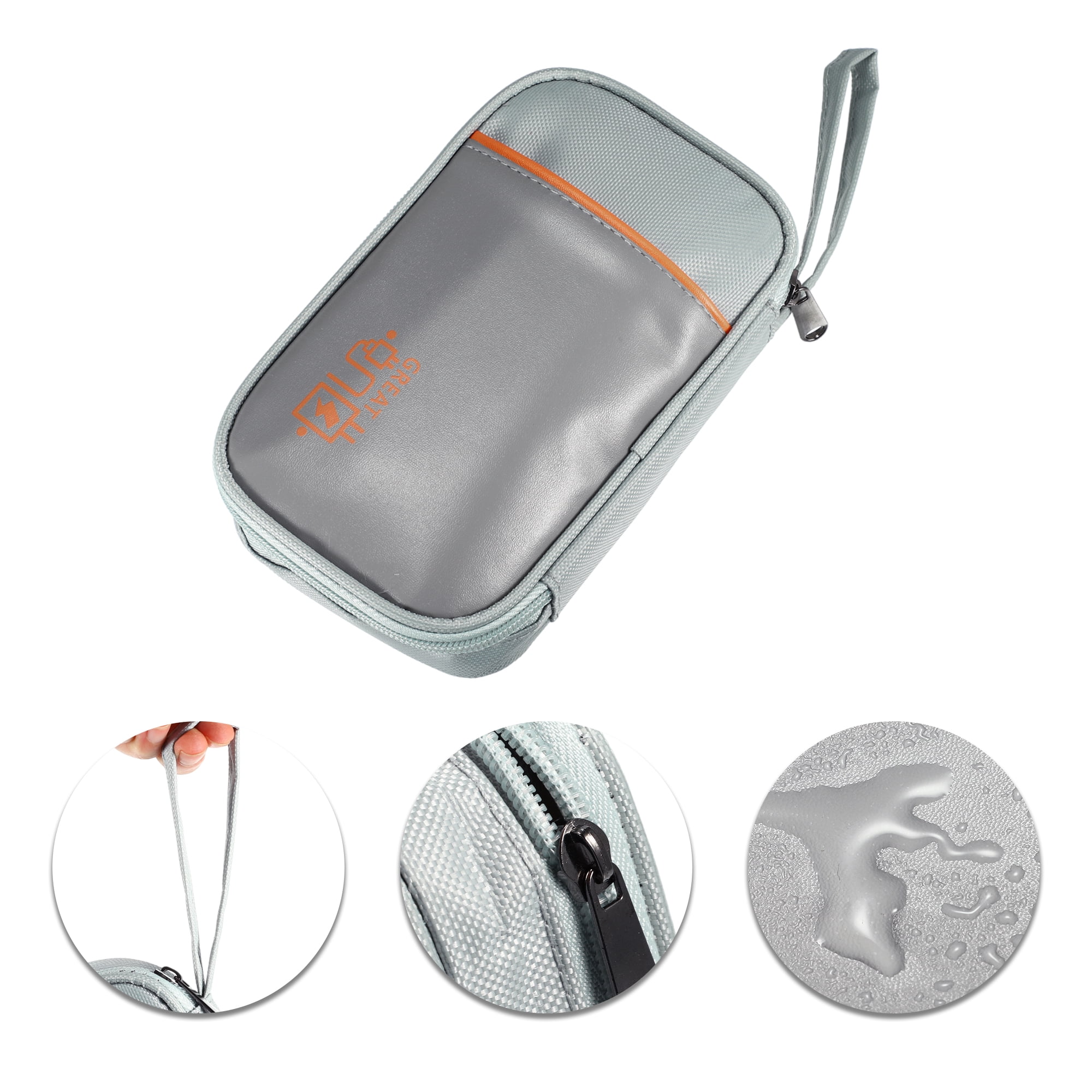 Unique Bargains Electronic Organizer Cable Portable Waterproof Pouch for Accessories Gray