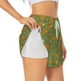 thumbnail image 3 of Lsque Squirrel And Nuts Printed Women's Running Shorts with Liner Pockets,Elastic Quick Dry Workout Athletic Gym Yoga Shorts,Womens High Waist Shorts-Large, 3 of 9