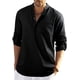 thumbnail image 1 of 1 Uds. Camisa holgada informal para hombre, negra, 1 of 6