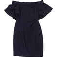 thumbnail image 1 of Vestido con volantes y Hombros descubiertos Ralph Lauren azul 14, 1 of 2