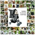 thumbnail image 3 of YRLLENSDAN 4 Wheels Pet Stroller for Medium Dogs, Dog Stroller Small Dogs with Cup Holder Foldable Pet Gear Pet Carriers with Wheels Cat Stroller, 3 of 7