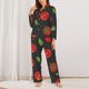 thumbnail image 2 of Balery Tomatoes1 Conjunto de Pijama con Estampado para Mujer, Conjunto de Dos Piezas con Manga Larga, Ropa de Dormir Suave con Bolsillos, Pijamas Cómodos-Large, 2 of 7
